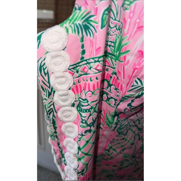 Lilly Pulitzer Mila Shift Dress Womens L Pink Green Tropical Sleeveless - Picture 7 of 9